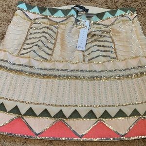 NWT Sanctuary Sequin Aztec Design Skirt